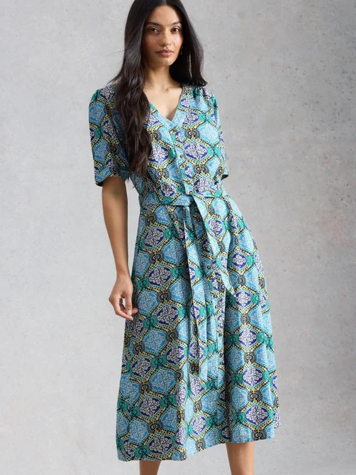 Robe Val en mélange de lin - Blue Pr - 52/R Image 1