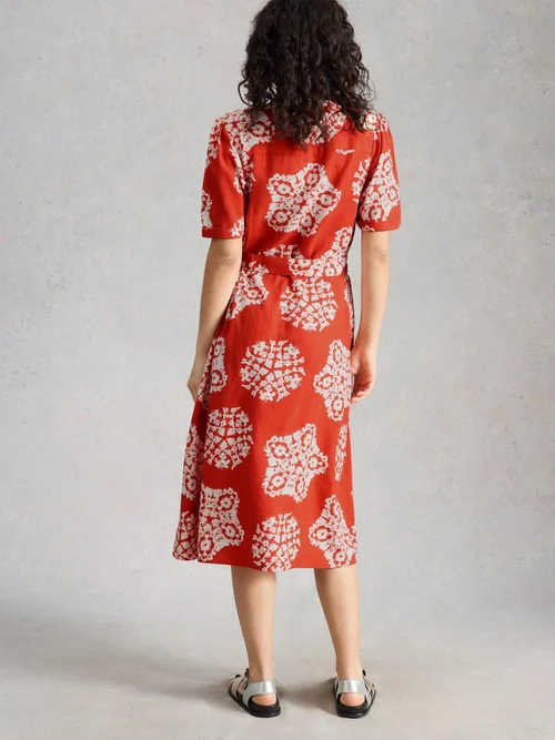 Robe Val en mélange de lin - Red Pr - 52/R Image 3