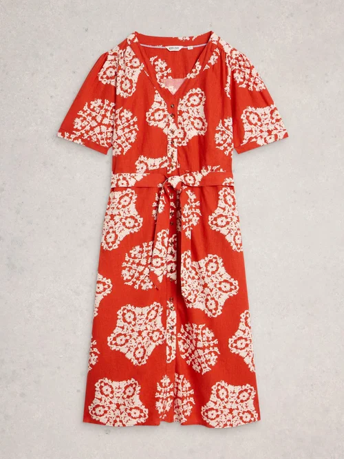 Robe Val en mélange de lin - Red Pr - 52/R Image 4