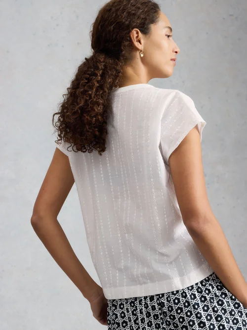 Tee-shirt Nola Notch Broderie - Bril White - 50 Image 4