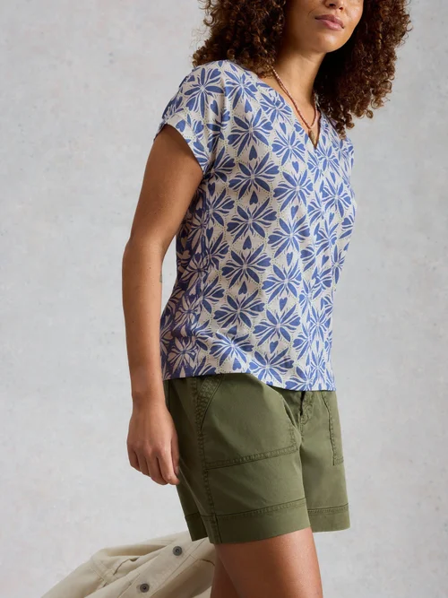 Tee-shirt Nelly à col en V - Blue Mlt - 52 Image 3