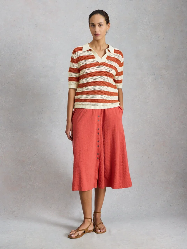 Polo rayé en maille Cooper