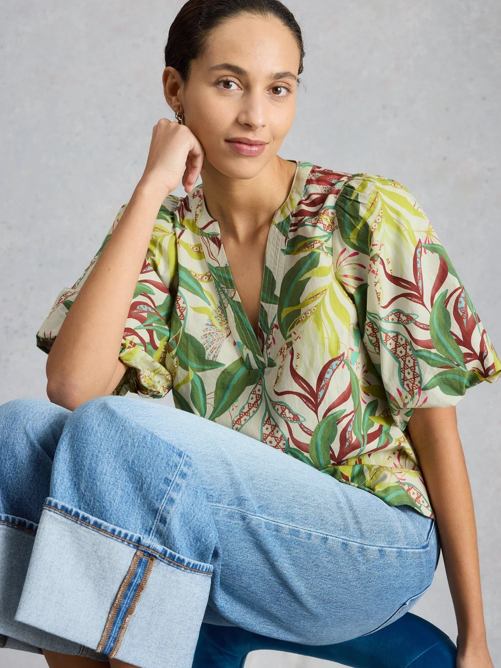 Top en coton Bex - Ivory Pr - 52 Image 1