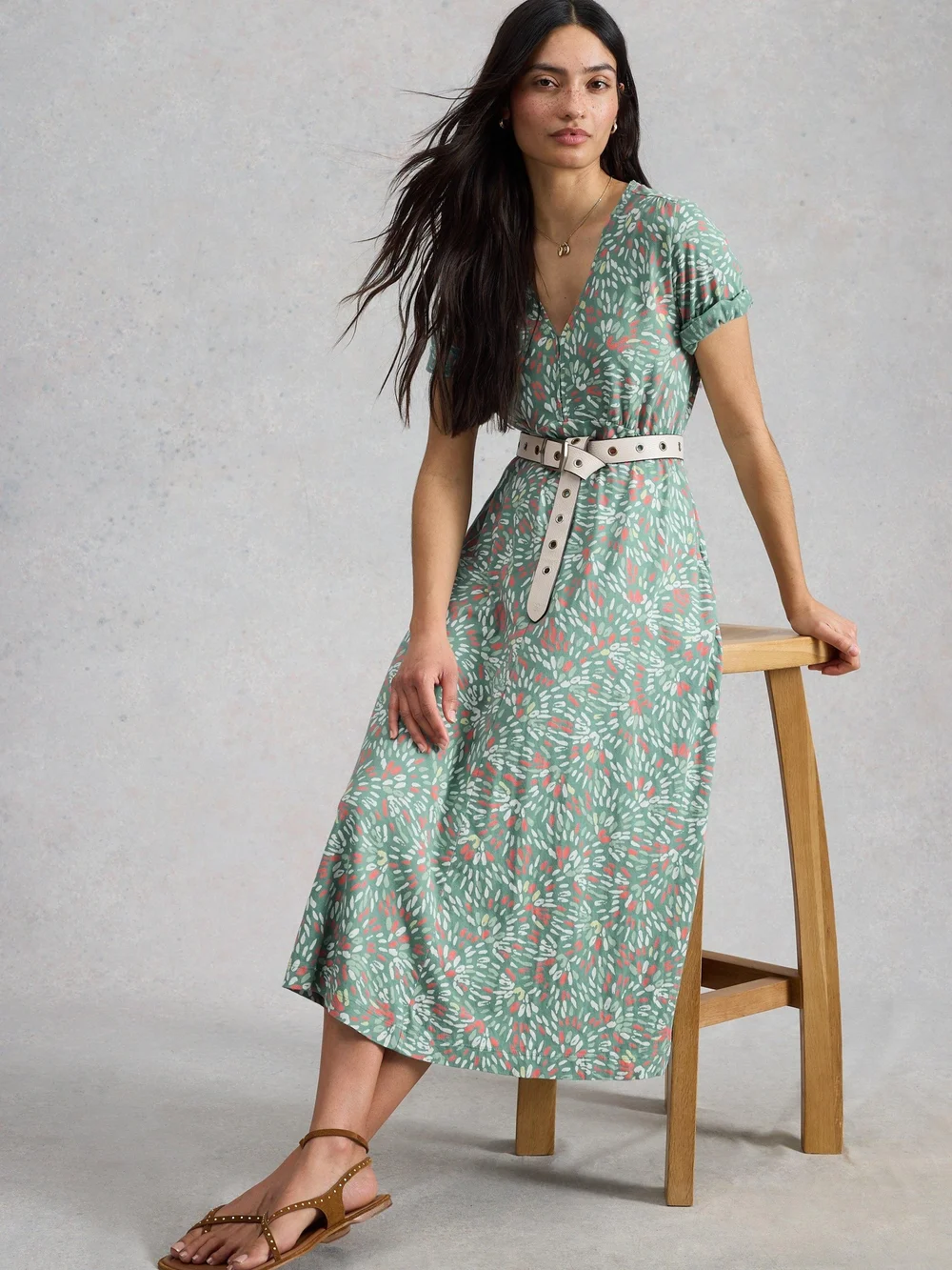 Robe Megan en jersey - Blue Pr - 48/R Image 1