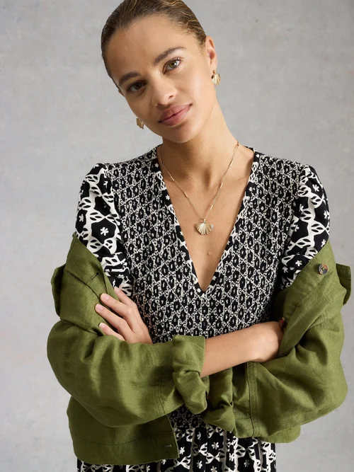 Robe en jersey froncée Nola - Blk Pr - 48/R Image 1