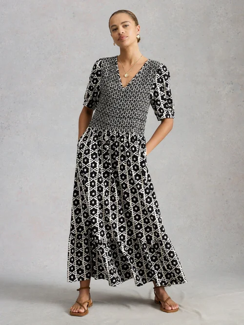 Robe en jersey froncée Nola - Blk Pr - 48/R Image 2