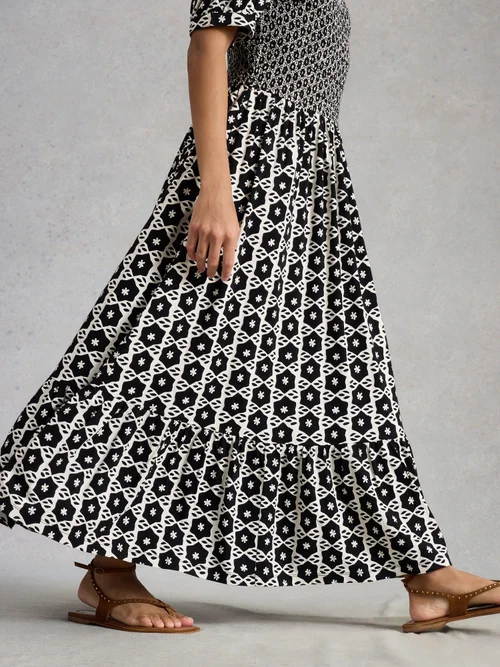 Robe en jersey froncée Nola - Blk Pr - 48/R Image 4