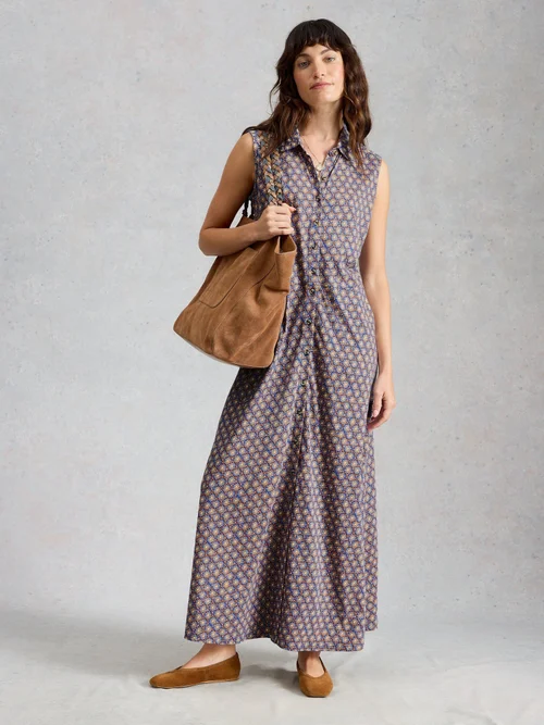 Robe chemise maxi en jersey Rua - Blue Mlt - 52/R Image 2