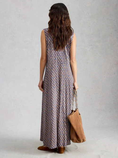 Robe chemise maxi en jersey Rua - Blue Mlt - 52/R Image 4