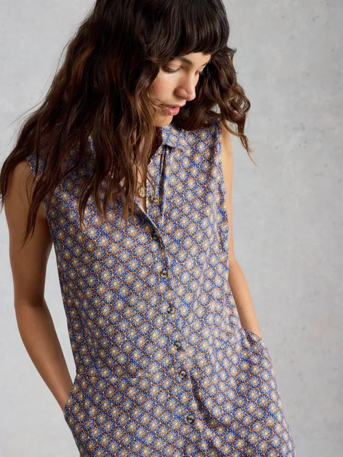 Robe chemise maxi en jersey Rua - Blue Mlt - 52/R Image 3