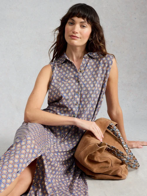Robe chemise maxi en jersey Rua - Blue Mlt - 52/R Image 1