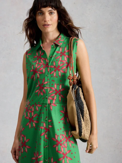 Robe chemise maxi en jersey Rua - Green Pr - 50/R Image 3