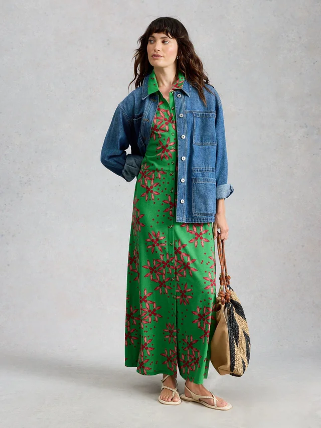 Robe chemise maxi en jersey Rua