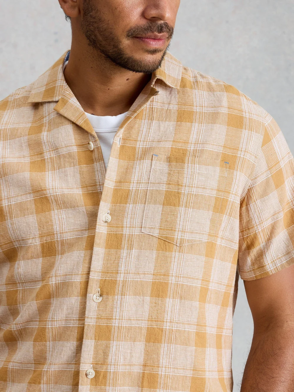 Chemise Hayle en lin et coton à carreaux - Yellow Mlt - XXXL Image 1