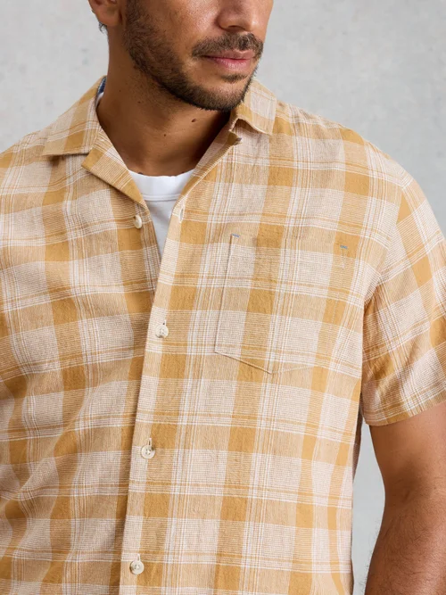 Chemise Hayle en lin et coton à carreaux - Yellow Mlt - XXXL Image 1
