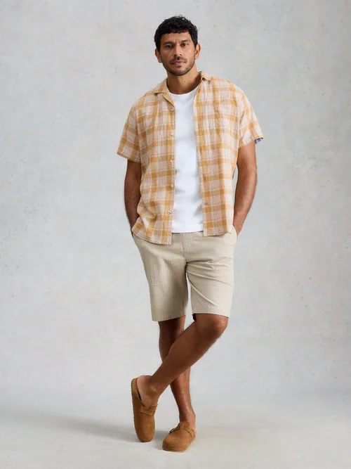 Chemise Hayle en lin et coton à carreaux - Yellow Mlt - XXXL Image 2