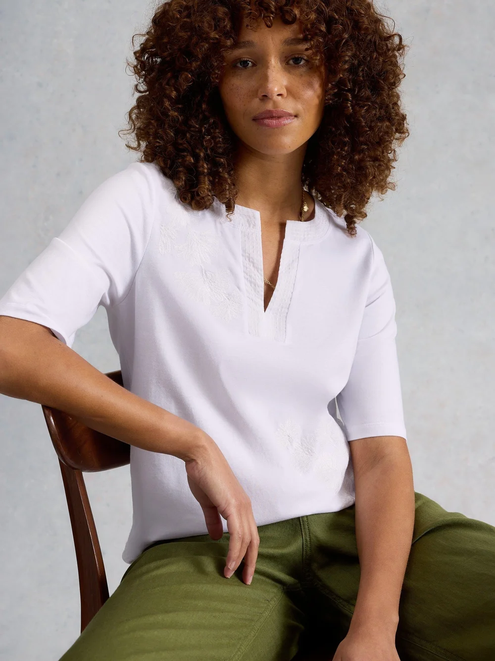 Tee-shirt brodé Weaver Notch - Bril White - 50 Image 1