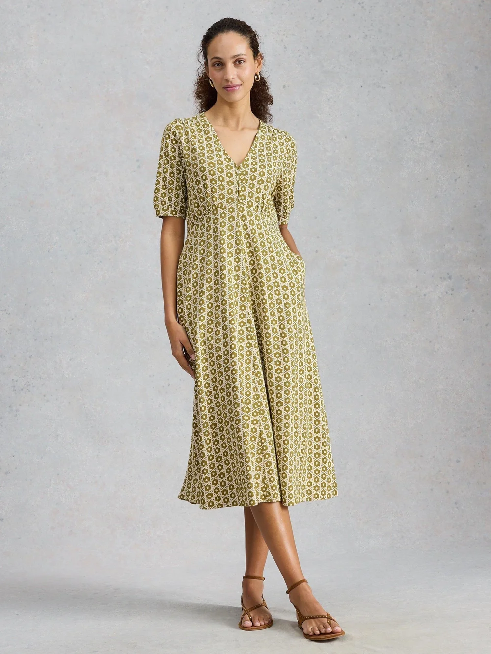 Robe Megan en jersey - Green Mlt - 46/R Image 1