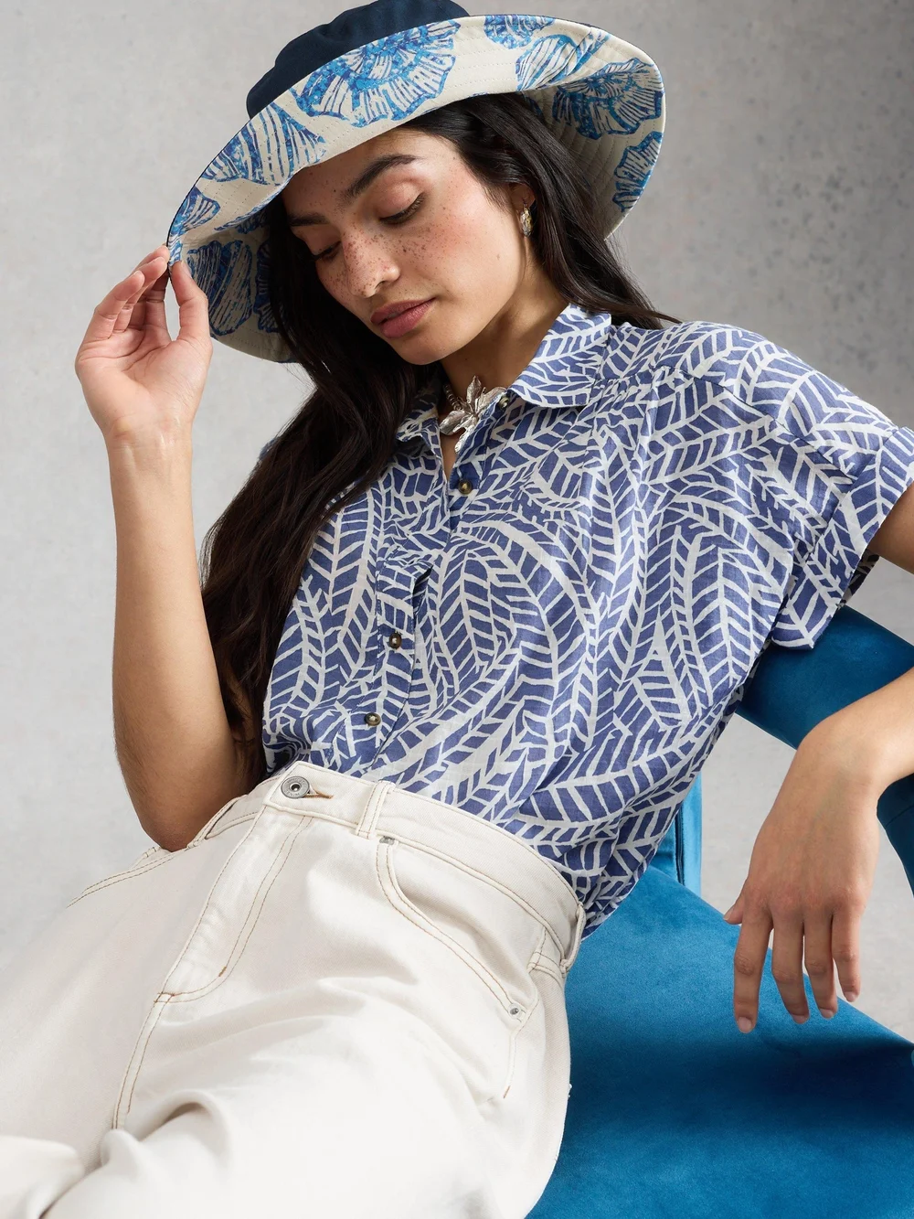 Chemise Orla boutonnée - Blue Pr - 52 Image 1
