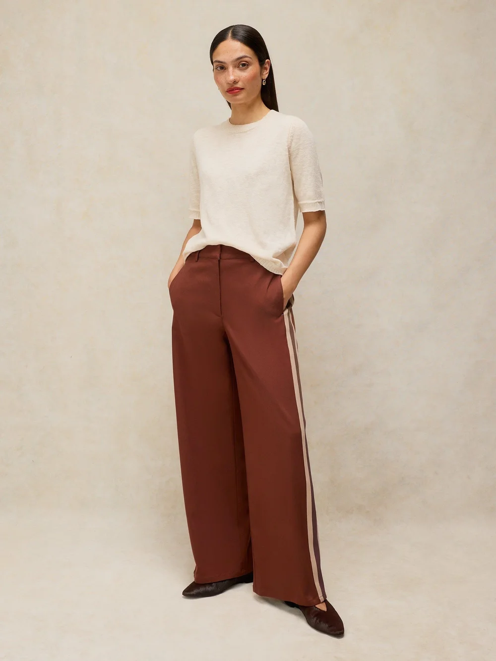 Pantalon Kenna à bande latérale - Dk Brown - 48/R Image 1
