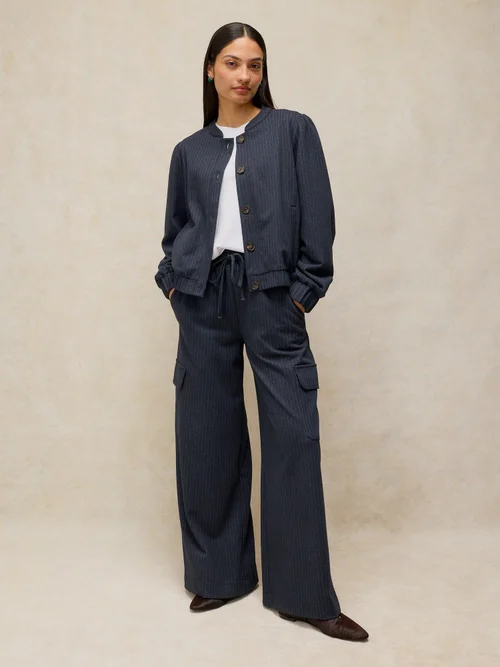 Pantalon large rayé Teagan - Navy Multi - 46/R Image 2