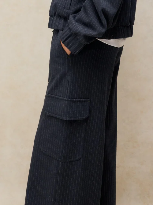 Pantalon large rayé Teagan - Navy Multi - 46/R Image 4