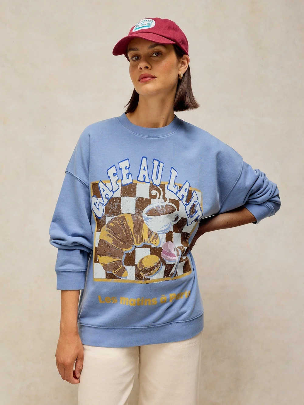 Sweat long graphique Cleo - Blue Pr - 46 Image 1