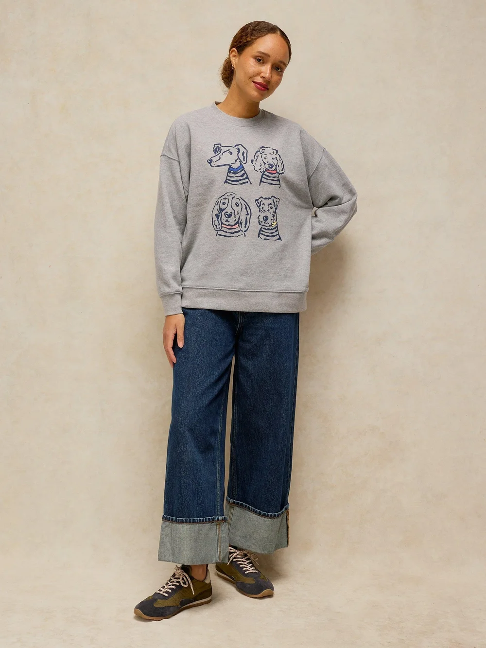 Sweat long graphique Cleo - Grey Marl - 52 Image 1