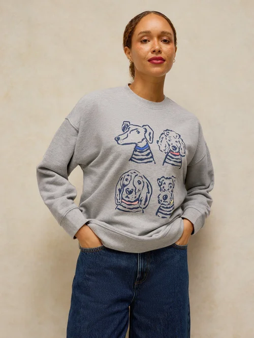 Sweat long graphique Cleo - Grey Marl - 52 Image 2