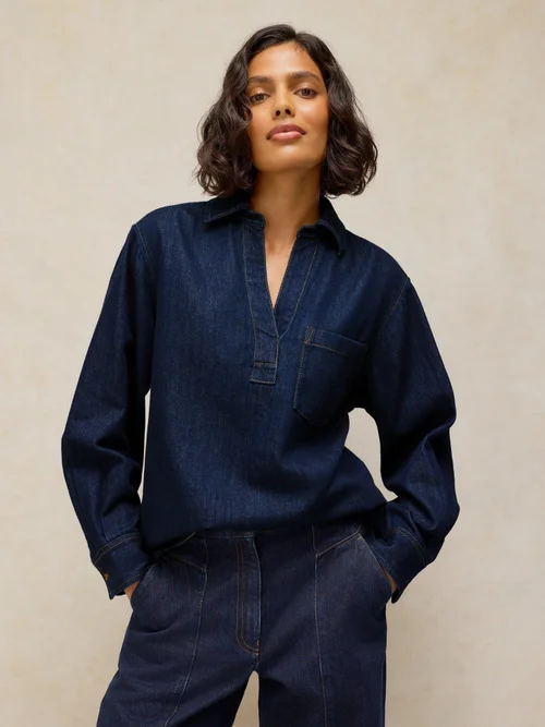Tunique longue en denim Sage - Dk Denim - 40/R Image 3