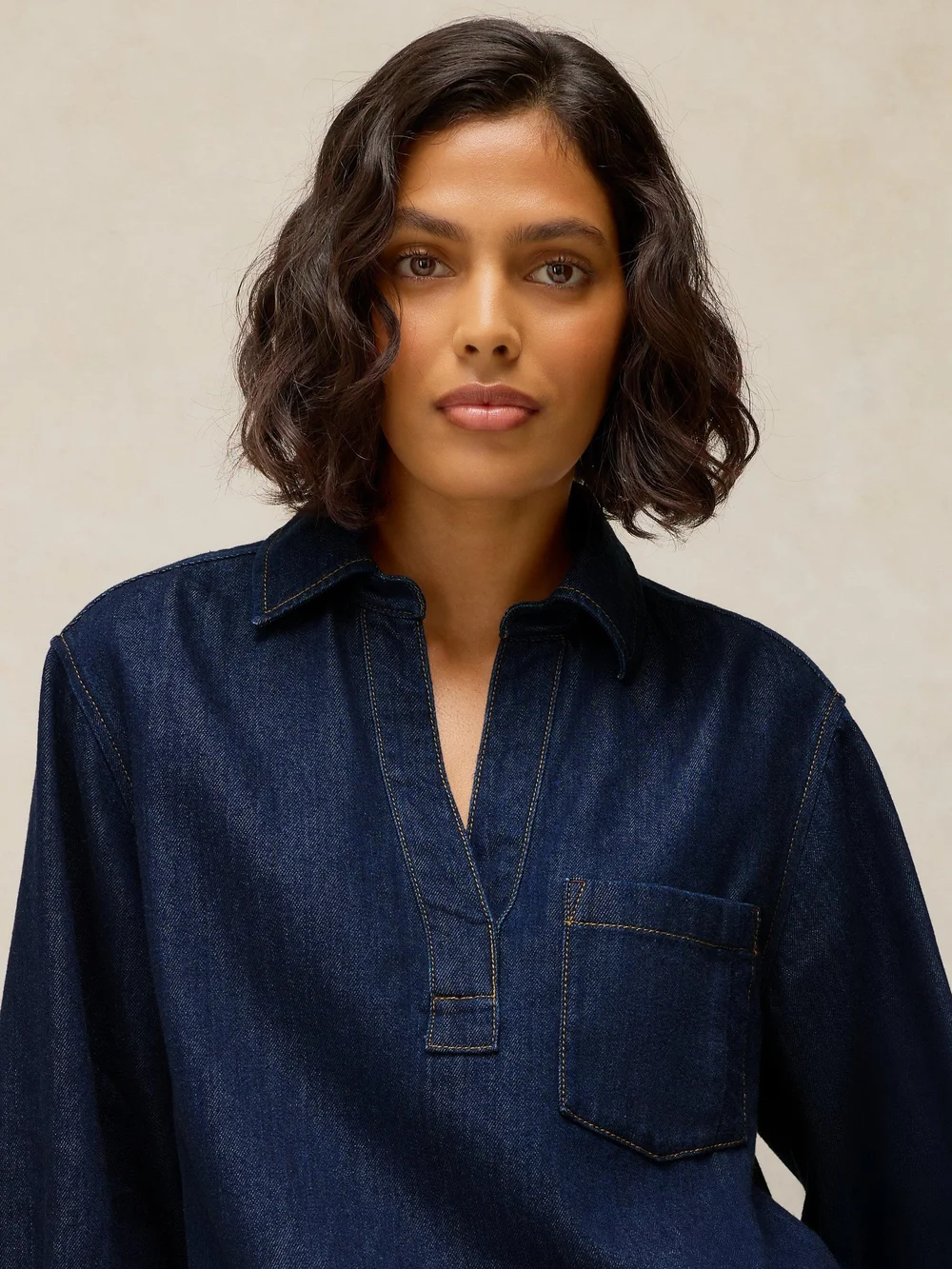 Tunique longue en denim Sage - Dk Denim - 40/R Image 1