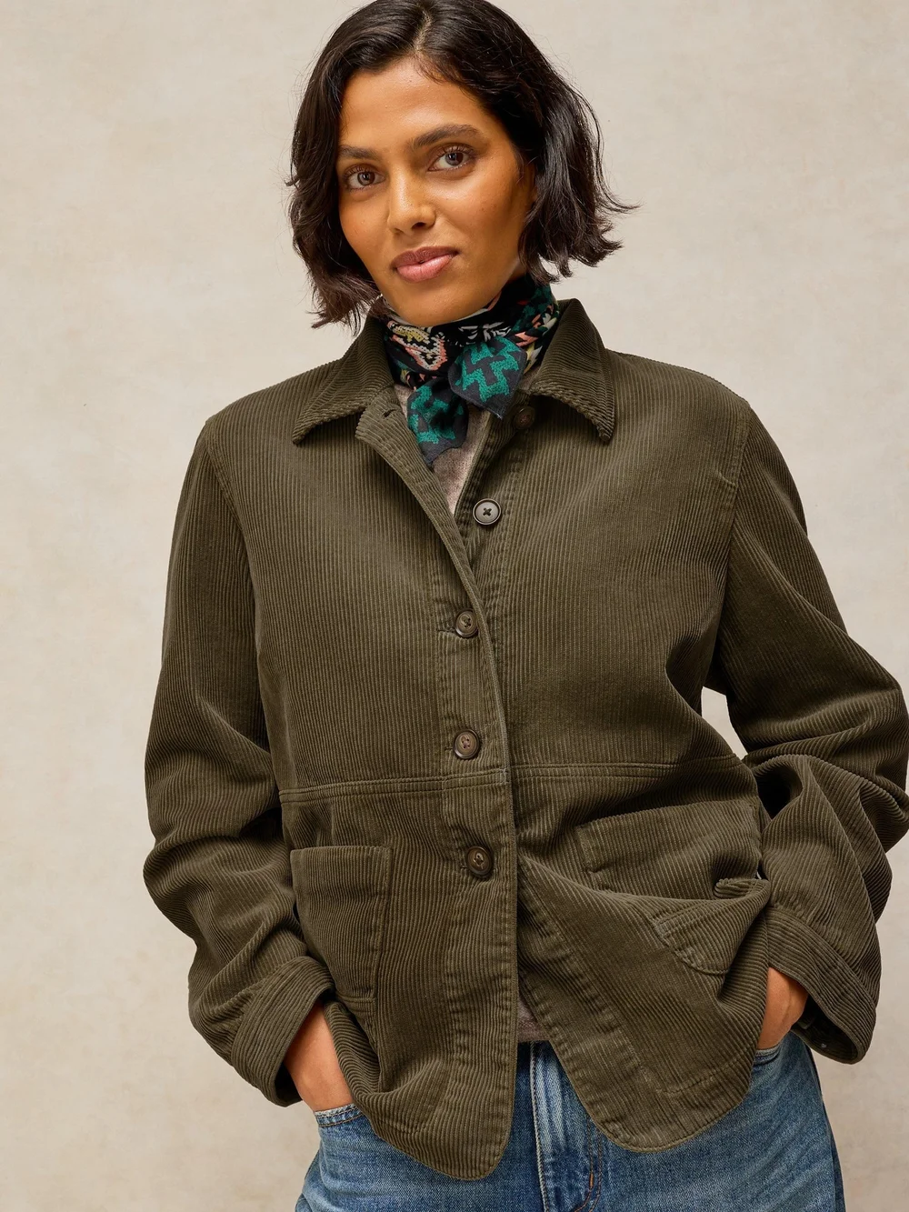 Veste En Velours Côtelé Carrie - Khaki Grn - 52/R Image 1