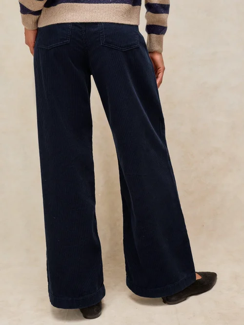 Pantalon Large En Velours Côtelé Ayla - Dark Navy - 52/R Image 4
