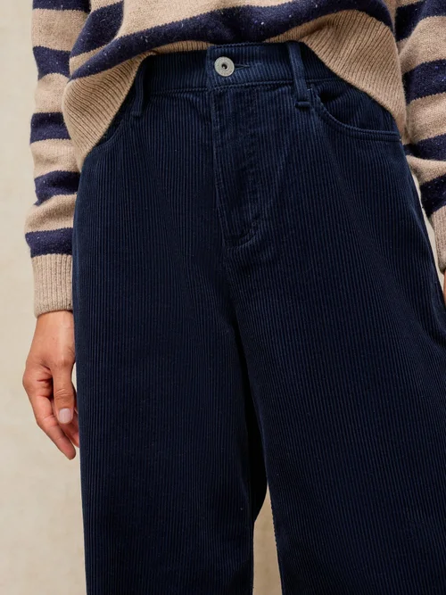 Pantalon Large En Velours Côtelé Ayla - Dark Navy - 52/R Image 3