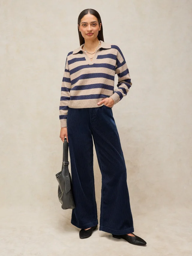 Pantalon Large En Velours Côtelé Ayla