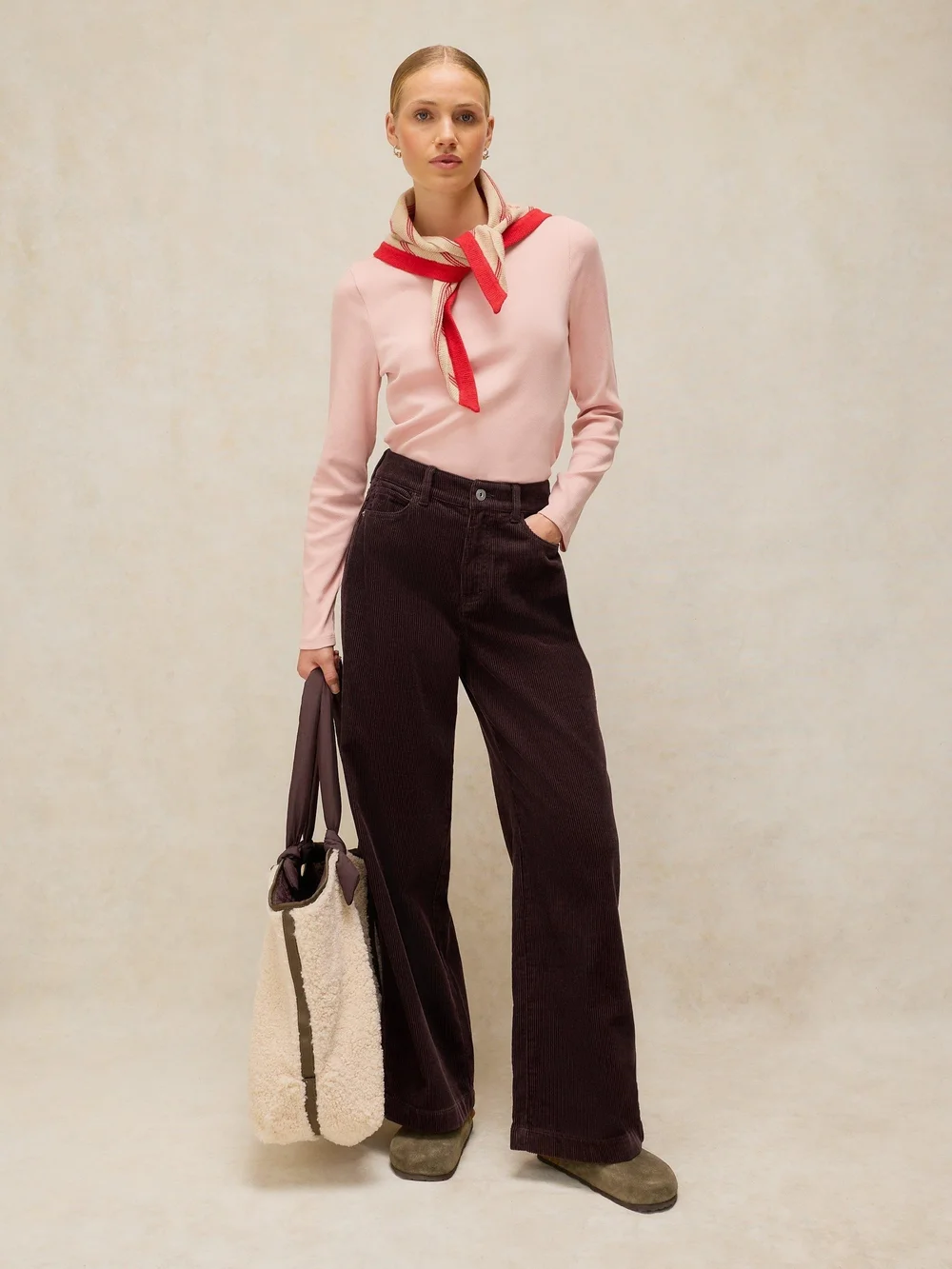 Pantalon Large En Velours Côtelé Ayla - Dk Brown - 52/R Image 1