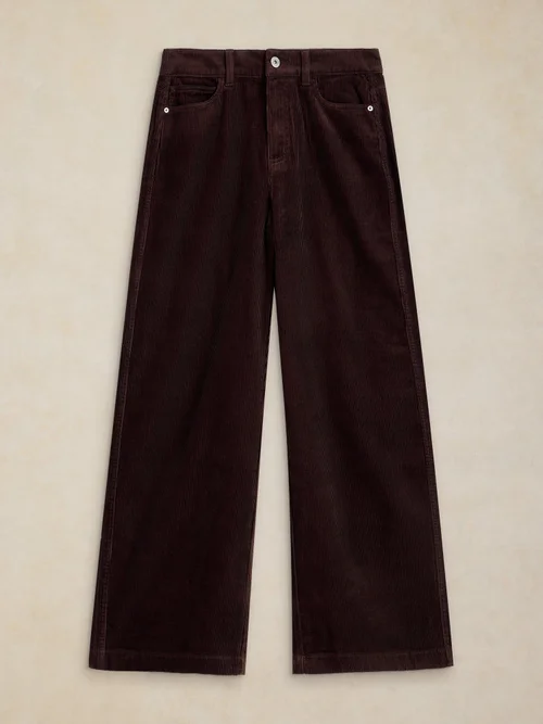 Pantalon Large En Velours Côtelé Ayla - Dk Brown - 52/R Image 1