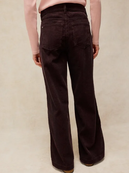 Pantalon Large En Velours Côtelé Ayla - Dk Brown - 52/R Image 4