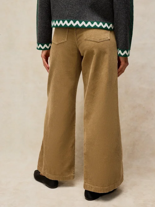 Pantalon Large En Velours Côtelé Ayla - Lgt Green - 52/R Image 4