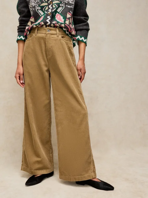 Pantalon Large En Velours Côtelé Ayla - Lgt Green - 52/R Image 3