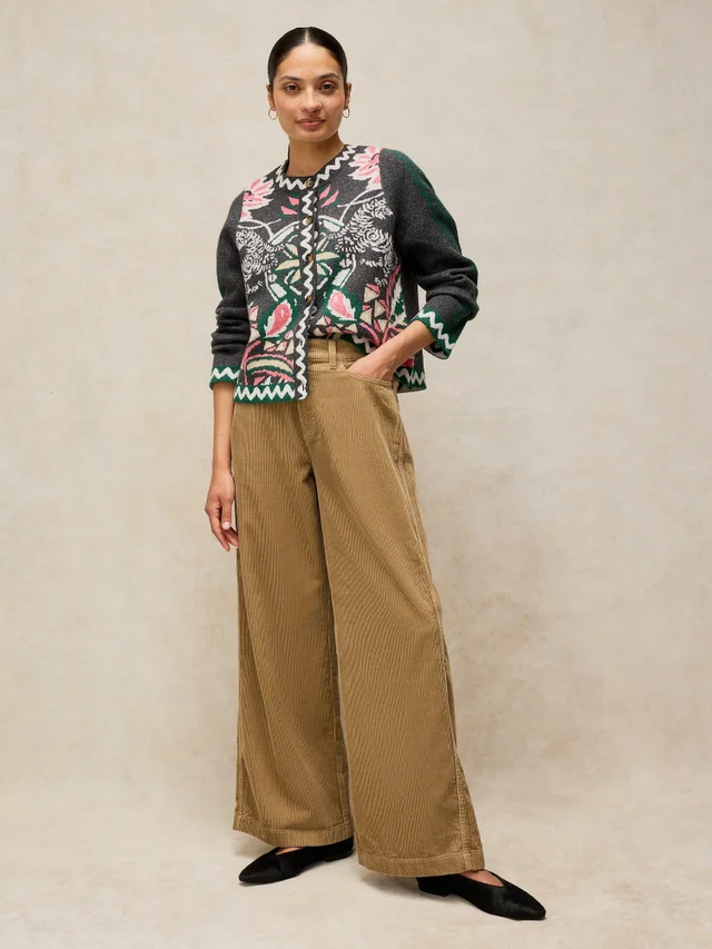 Pantalon Large En Velours Côtelé Ayla