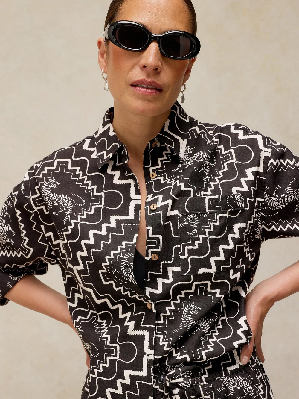 Chemise de plage Penny - Blk Pr - XXL Image 1