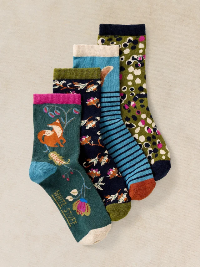 Lot de 4 Chaussettes Animaux de Jardin