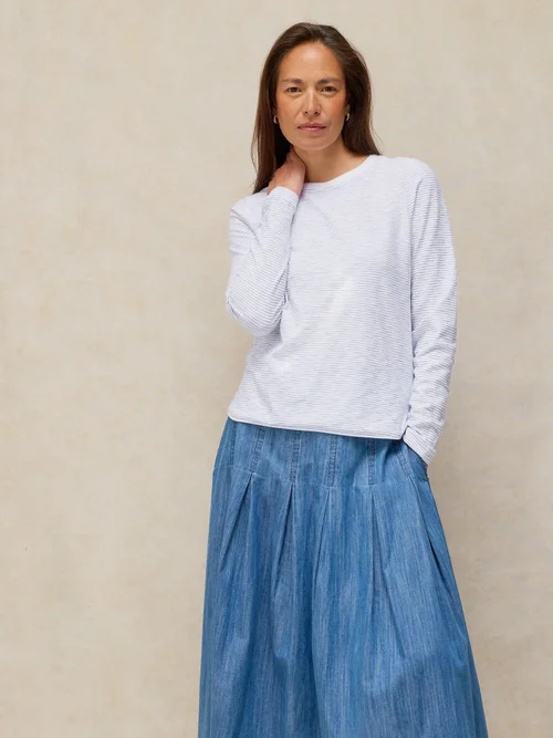 Tee-shirt texturé Clara manches longues - White Mlt - 50 Image 3