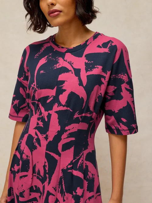 Robe Pelly Plissée - Navy Multi - 52/R Image 3