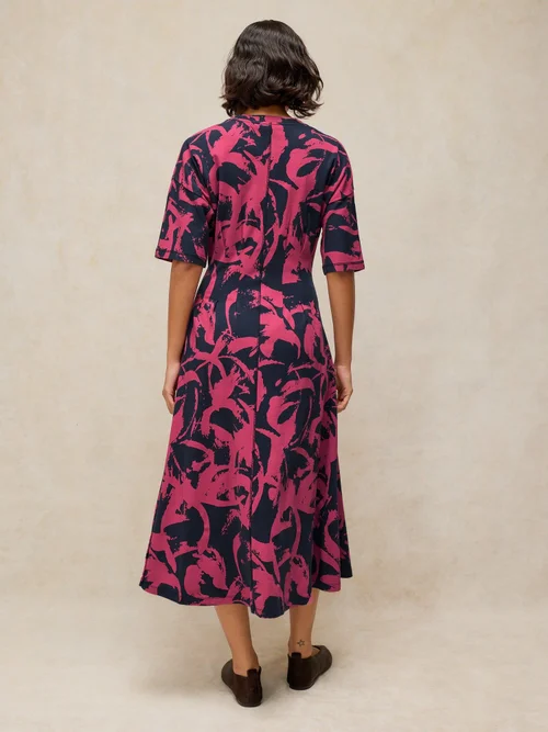 Robe Pelly Plissée - Navy Multi - 52/R Image 4