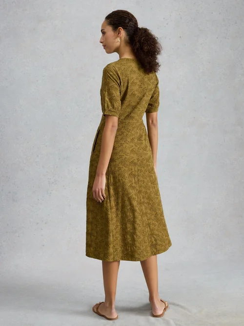 Robe en jersey brodée Megan - Khaki Grn - 52/R Image 4