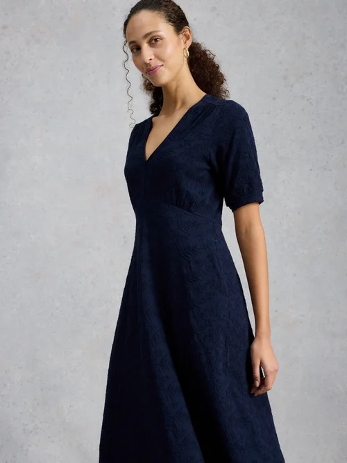 Robe en jersey brodée Megan - Mid Blue - 52/R Image 3