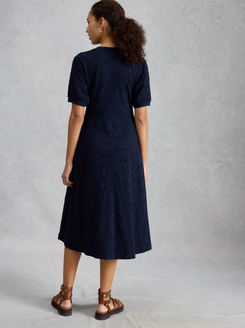 Robe en jersey brodée Megan - Mid Blue - 52/R Image 4