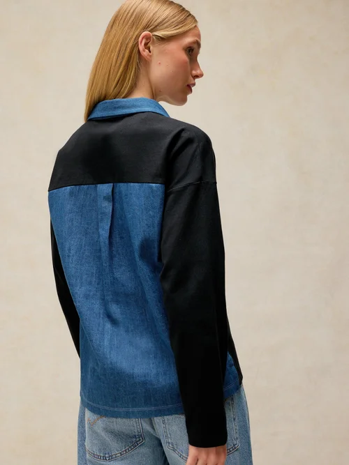 Top rugby en denim mixte - Dark Navy - 48 Image 4